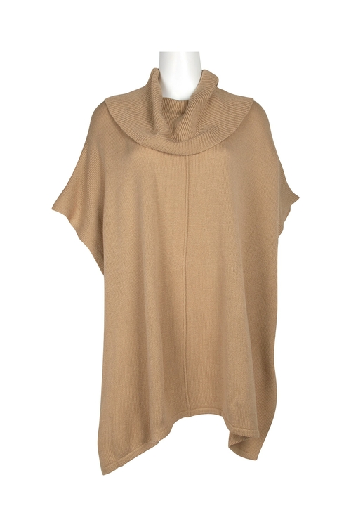 Melissa Paige Turtle Neck Solid Poncho Knit Sweater