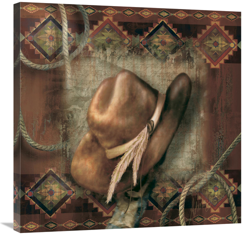 Global Gallery GCS-123398-3030-142 30 x 30 in. Western Cowboy Hat Art 