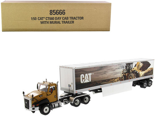 CAT Caterpillar CT660 Day Cab with Caterpillar Mural Dry Van Trailer