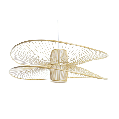 Ceiling Light DKD Home Decor White Natural Bamboo 50 W 100 x 100 x 32