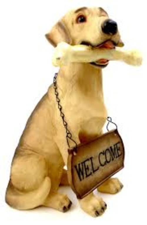 CB 1256803GOLDRETR 13 in. Welcome Dog with Golden Retriver