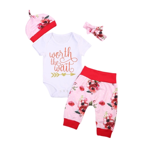 3 Pcs Worth The Wait Letter Toddler Infant Baby