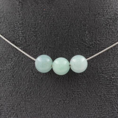 Amazonite 3 beads 8 mm necklace.