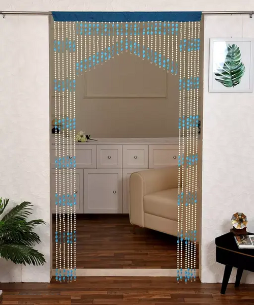 7ft Pvc Semi Transparent Door Curtain Single Curtain Striped White