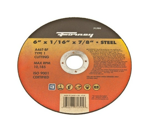 Forney 71791 6 x 0.06 in. Cutting & Grinding Wheel