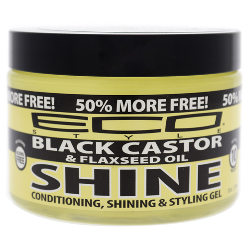 Ecoco I0107796 12 oz Eco Shine Gel for Unisex, Black Castor & Flax