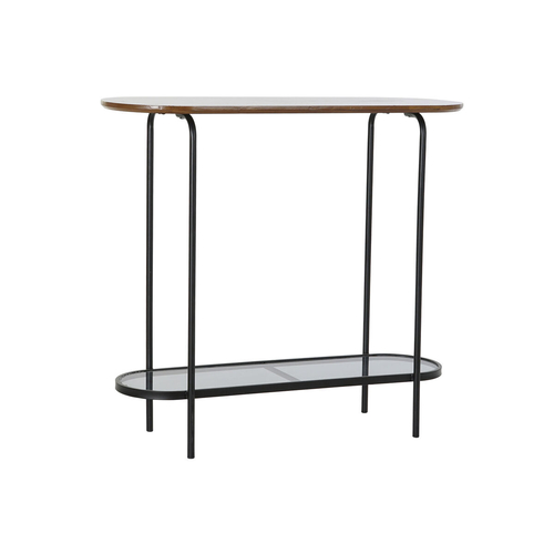 Console DKD Home Decor Black Wood Crystal Iron (90 x 30 x 80 cm)