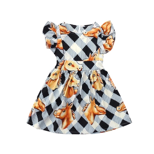 Fashion Toddler Kids Baby Girls Dress Horse