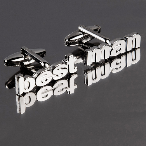 Cut Out Words Wedding Cufflinks - Best Man