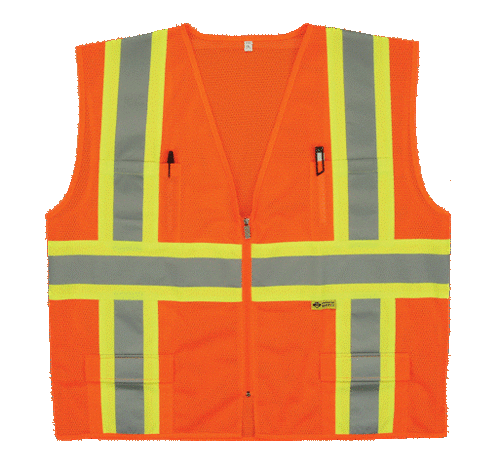 2W M7038C-2 XXL Class 2 Mesh Multi-Pocket Vest - Orange- XX-Large