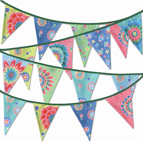 Bunting banner fabric flowers XL 