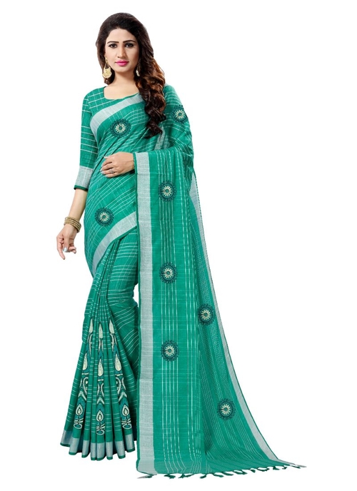 Generic Women's Blended Cotton Linen  Saree