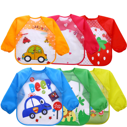 Cute Baby Bibs Waterproof Long Sleeve Apron