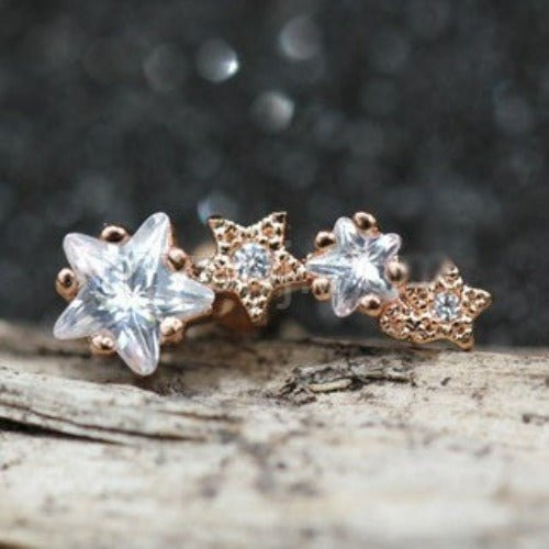 Rose Gold Shooting Star Cartilage Earring