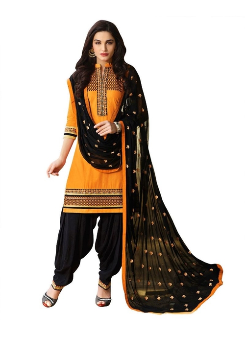 Generic Women's Cotton Salwar Material (Black,