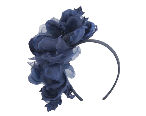 Navy flower fascinator