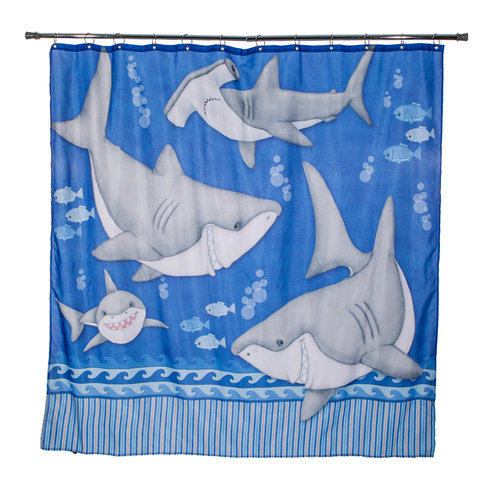 Borders Unlimited 70022 Fishn Sharks - Under Water Shower Curtain