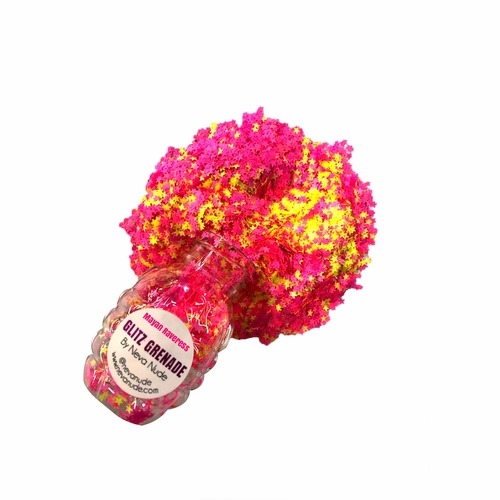 Mayan Raveress Neon Uv Cosmetic  Glitter Glitz Grenade Keychain in