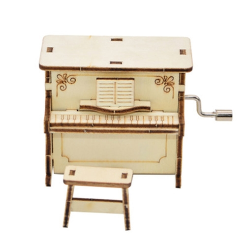 DIY Wooden Music Box Hand Crank Happy Birthday