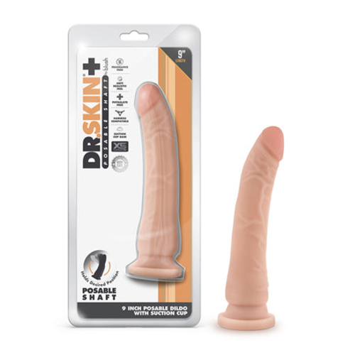 Blush Dr. Skin Plus Realistic 9 in. Triple Density Posable Dildo with