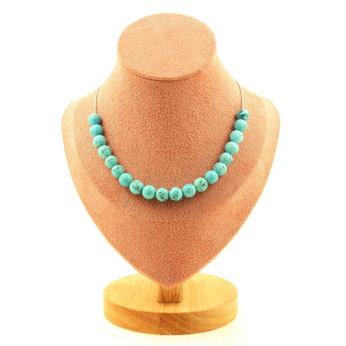 Howlite Turquoise 8 mm 20 beads necklace