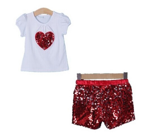 Sequins Heart Shining 2Pcs Baby Toddlers