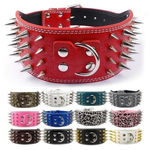 New Style 3 inch Wide 11 Colors Spiked Studded PU