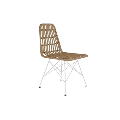 Garden chair DKD Home Decor Brown Metal synthetic rattan White (47 x