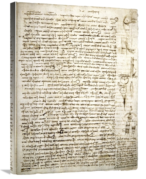 30 in. Codex Leicester - River Theories Art Print - Leonardo Da Vinci