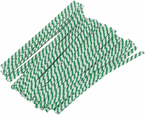Pack of 2000 Green Paper Twist Ties 4” Long and 3/16” Green Stripes