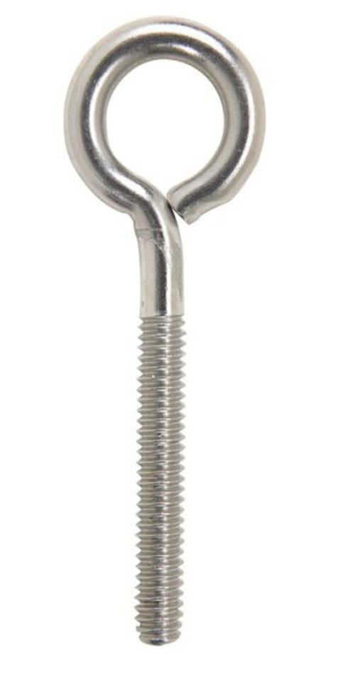 Hampton 02-3456-439 Bolt Eye Closed with Stainless Steel Hex Nut  0.25