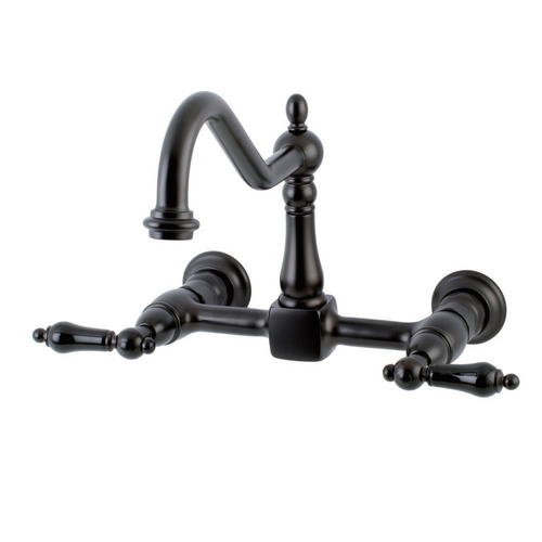 Kingston Brass KS1245PKL 8 in. Wall Mount Centerset Kitchen Faucet&#44