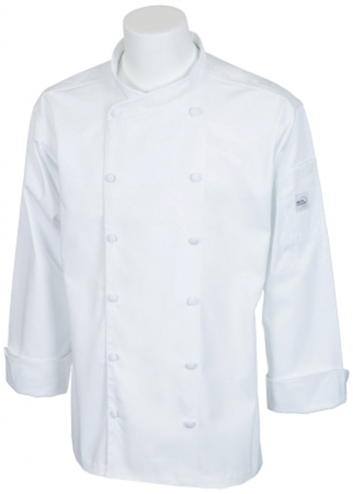 Mercer Tool M62010WH4X Renaissance Mens Scoop Neck Chef Jacket With Cl