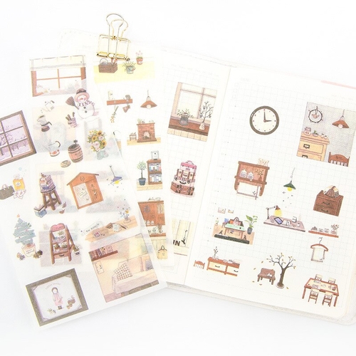 6PCS/ PACK Cute Life Paper Marker Planner