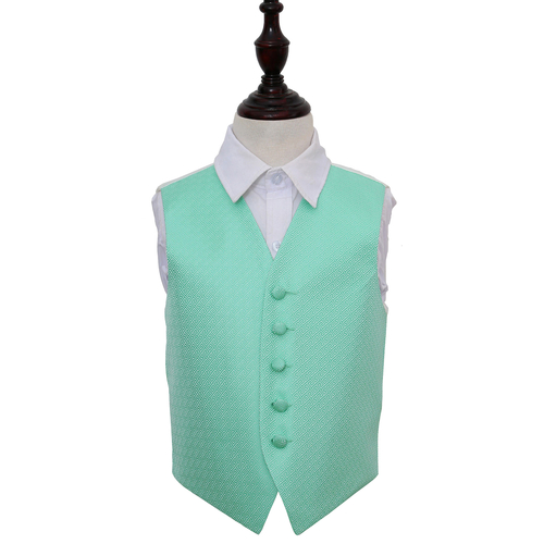 Greek Key Waistcoat - Boys - Mint Green, 32'