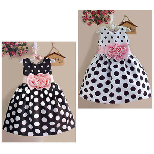 Hot  Baby Girl Summer Wedding Flower Polka Dot