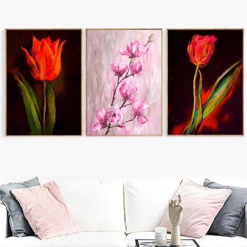 Oil Painting Flower Nordic Posters And