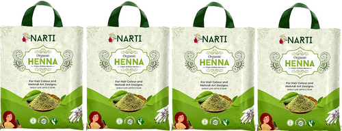 NARTI mehndi Powder For Hair Care & Mehendi Art Design Pack of 4