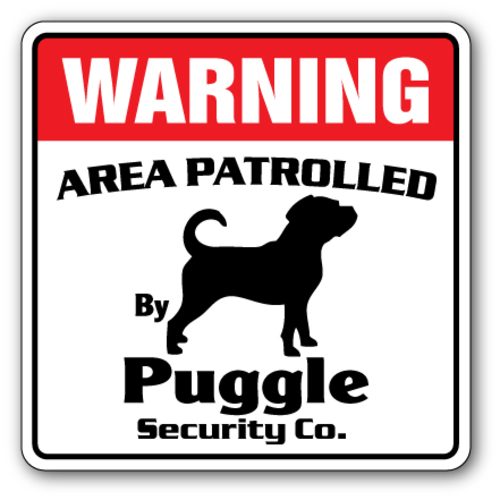 SignMission WD-PUGGLE 12 x 8 in. Area Patrolled by Dog Owner Lover Ken