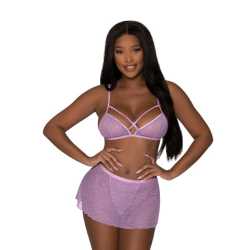 Magic Silk Girl Next Door Bralette With Skirt Lilac L/XL