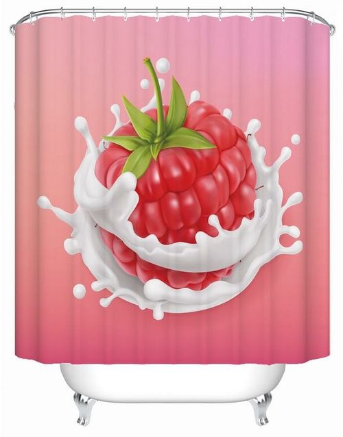 Splashing Raspberry Shower Curtain