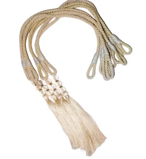 Curtain Tie Belts Holders Tassal Curtain Dori Pack of 4 Piece (Cream)