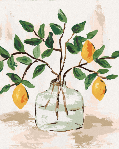 Paint by Numbers - LEMONS IN VASE 5 (HALEY BUSH)
