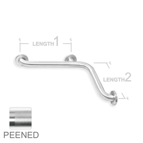 AJW UG3X-G5442 54 X 42 In. Concealed Snap Flange Grab Bar- Peened Grip