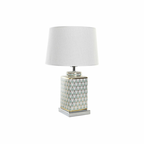 Desk lamp DKD Home Decor Mosaic Porcelain Golden Polyester Mint 220 V