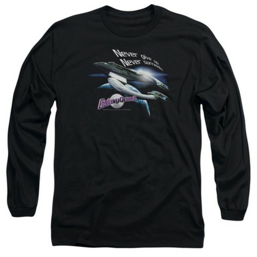 Trevco Galaxy Quest-Never Surrender Long Sleeve Adult 18-1 Tee, Bl