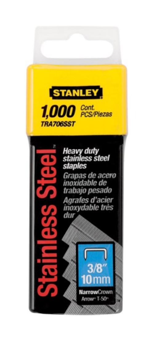 Stanley TRA706SST Stainless Steel Heavy Duty Staples  0.37 in.