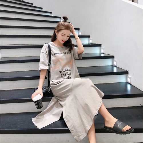 Ladies Draped Dress Vintage Loose