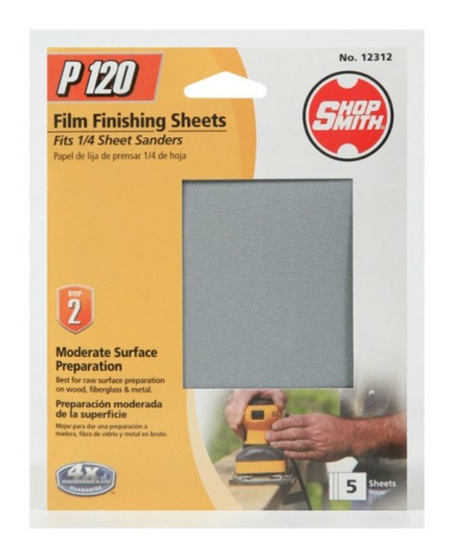 Shopsmith 12312 120 Grit Sanding Sheet - pack of 5