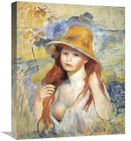 Global Gallery GCS-279704-22-142 22 in. Young Woman in a Straw Hat Art